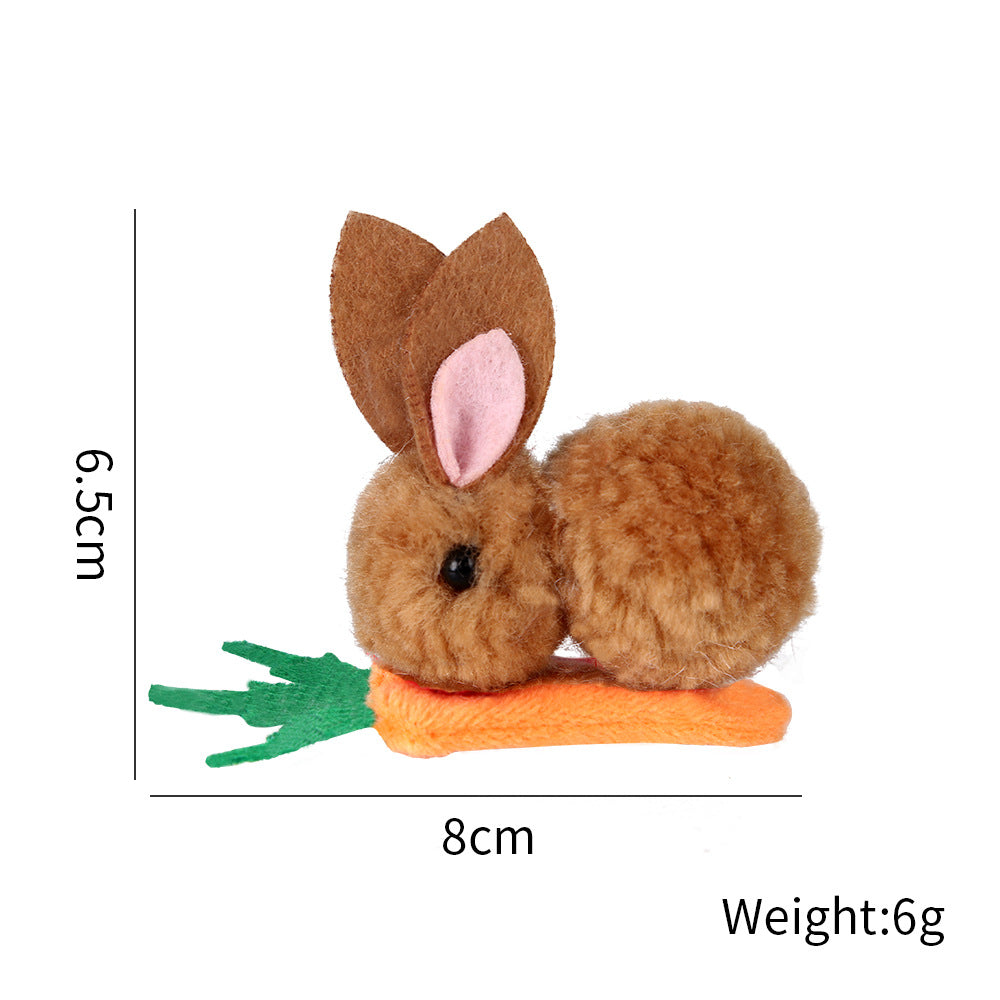（Pre Order）Girls Easter Fluffy Bunny Hair Clip