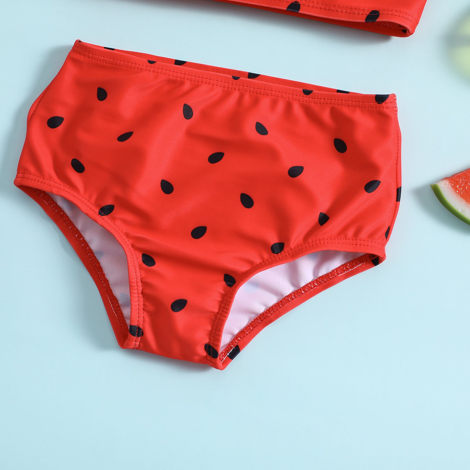 （In Production）Girls Summer Watermelon&Pineapple Print Swim Set