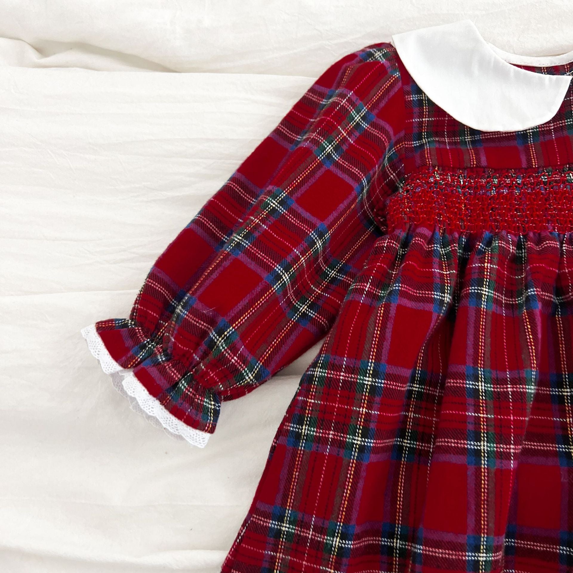 （Pre Order 2 Weeks）Sisters Christmas Plaid Smocked Dress&Romper