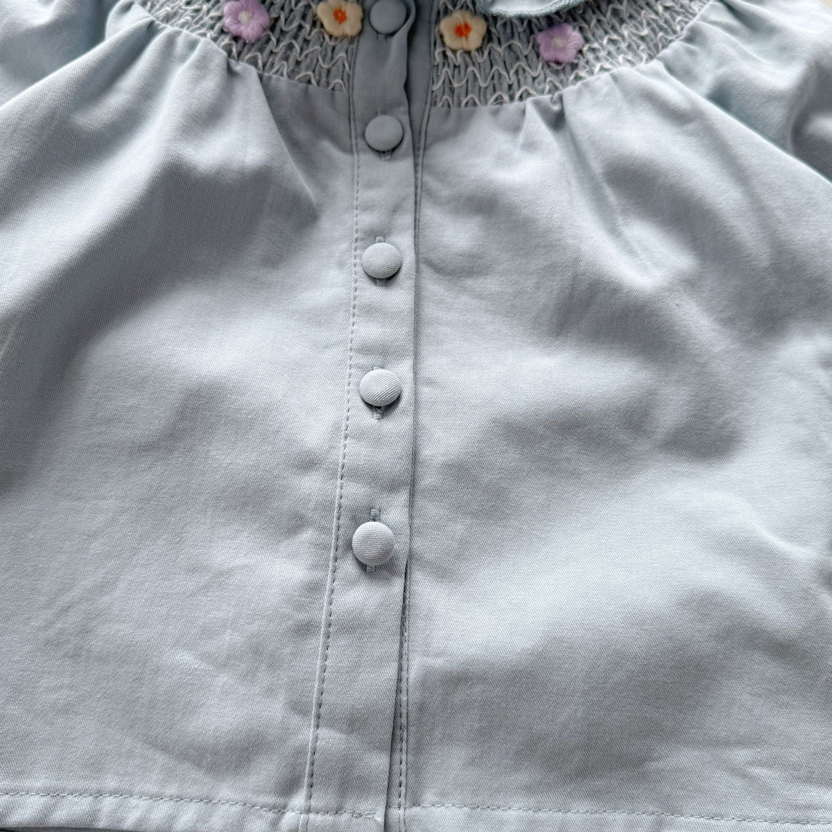 （Pre Order 2 Weeks）Girls Fall Floral Smocked Ruffle Shirt