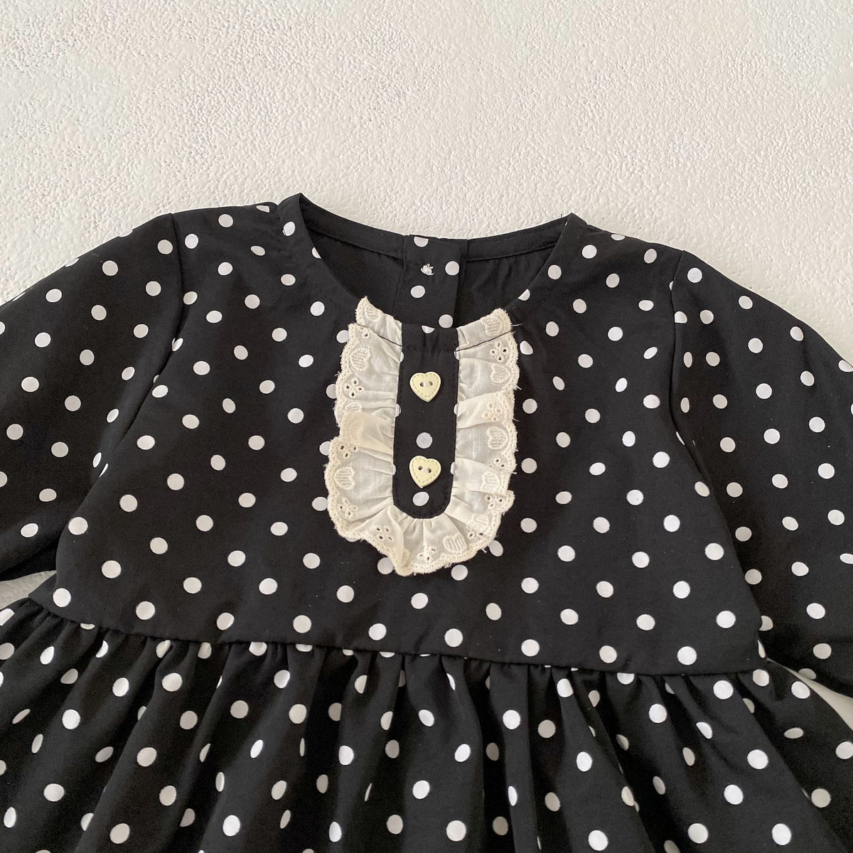 （Pre Order 2 Weeks）Girls Fall&Spring Dot Lace Dress