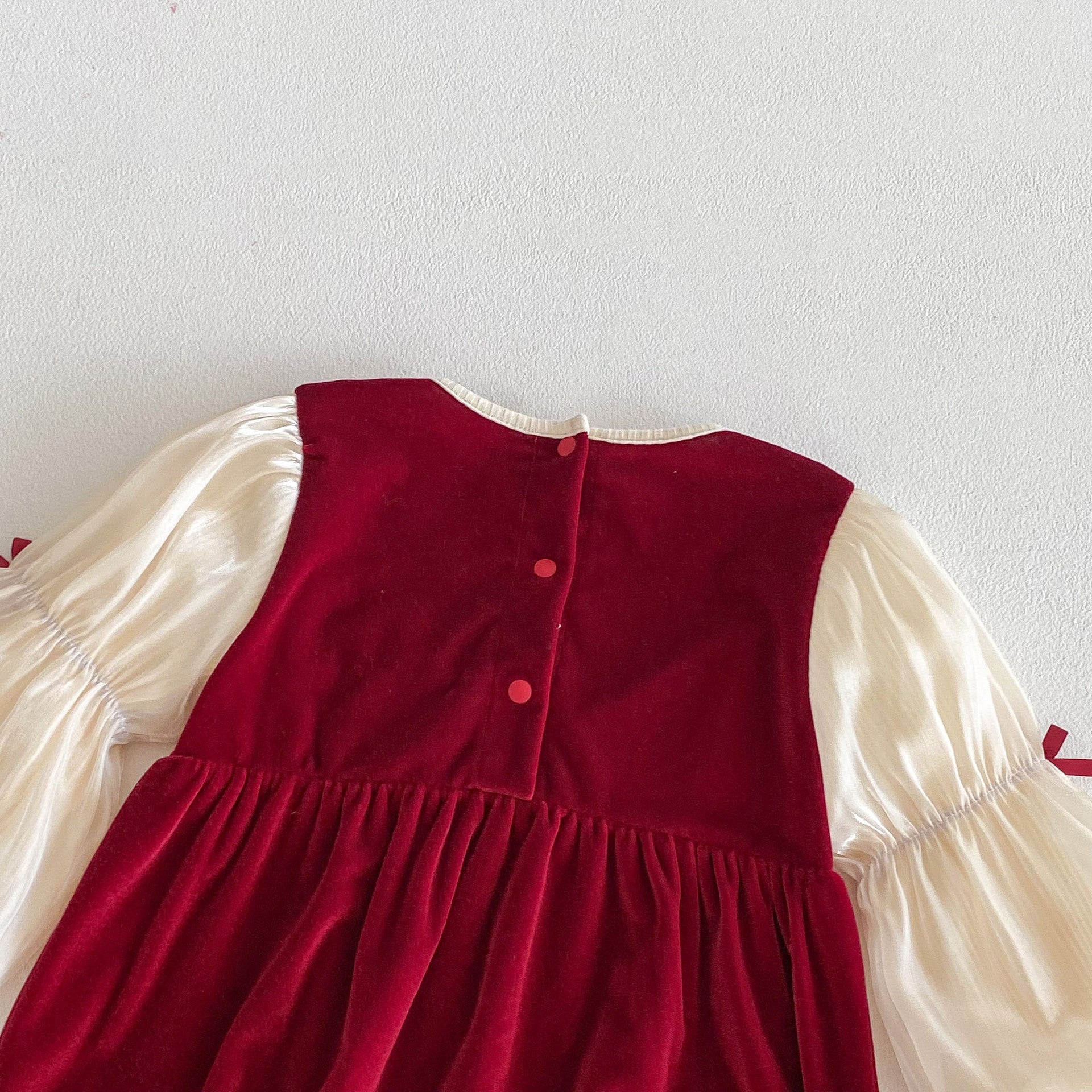 （Pre Order 2 Weeks）Toddler Girls Red Velvet Ruffle Romper