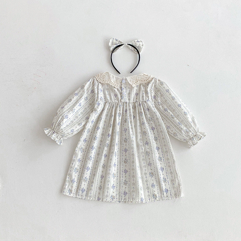 （In Production）Sisters Baby Lace Collar Lavender Dress&Romper