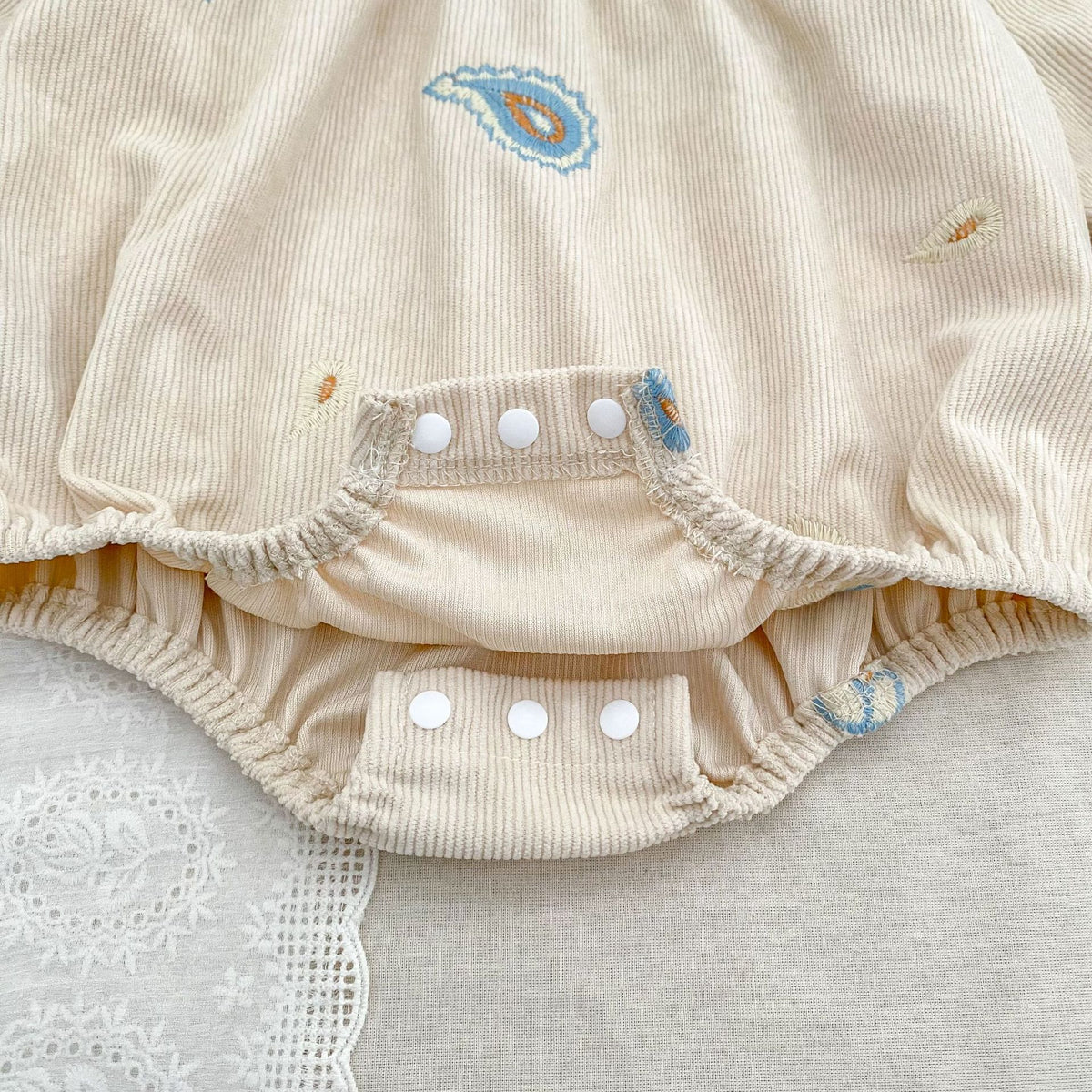 （Pre Order 2 Weeks）Sisters Fall Embroidery corduroy Dress&Romper