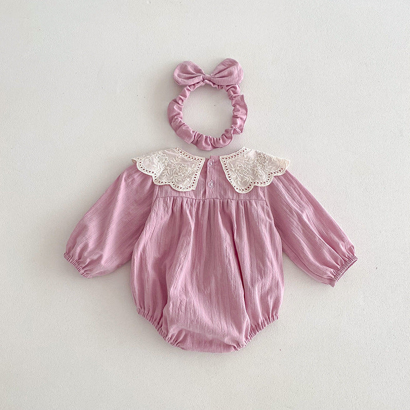（In Production）Sisters Spring Pink Doll Collar Dress&Romper