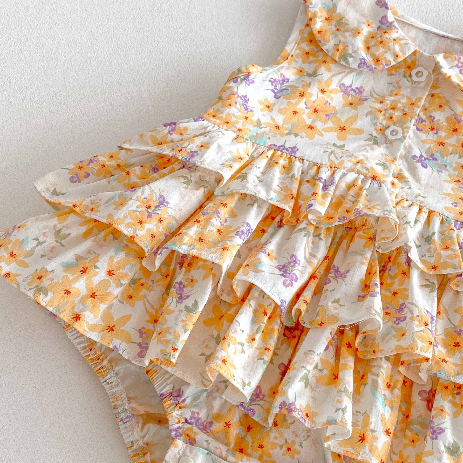 （Pre Order 2 Weeks）Toddler Girls Floral Print Ruffle Romper