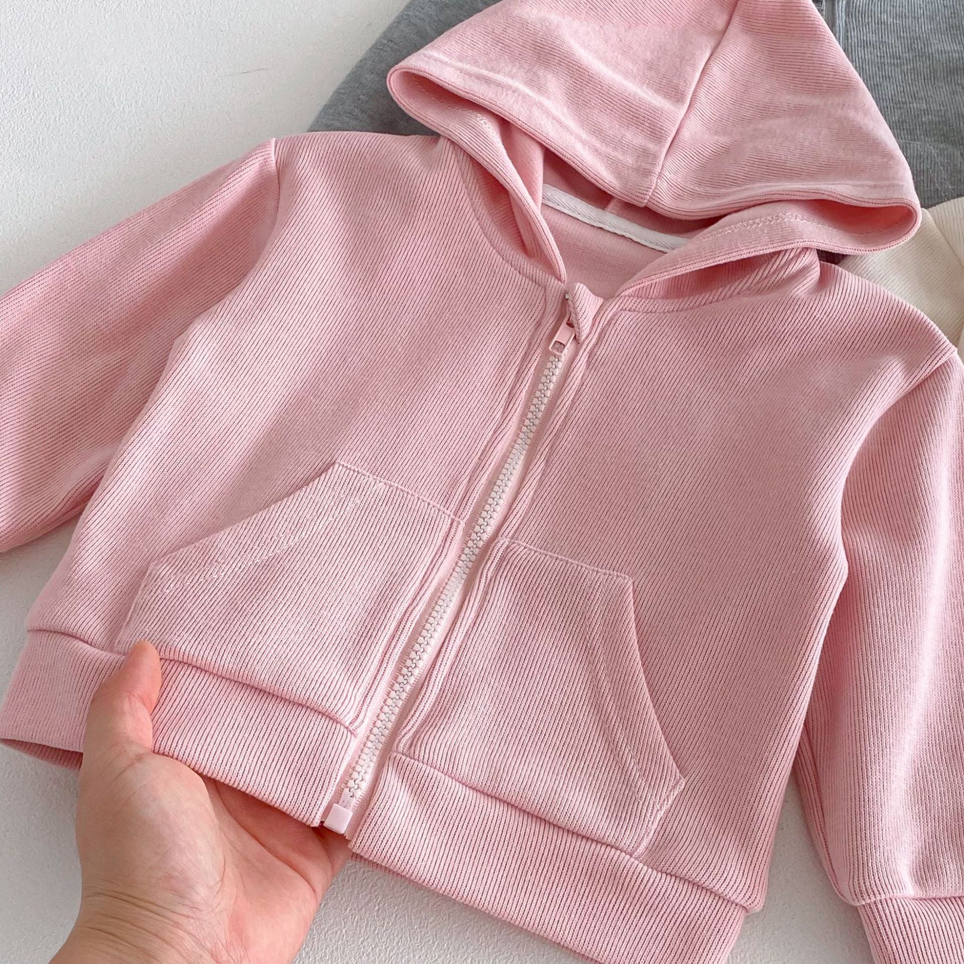 （Pre Order 2 Weeks）Girls Fall Hooded Zipper Pullover Set
