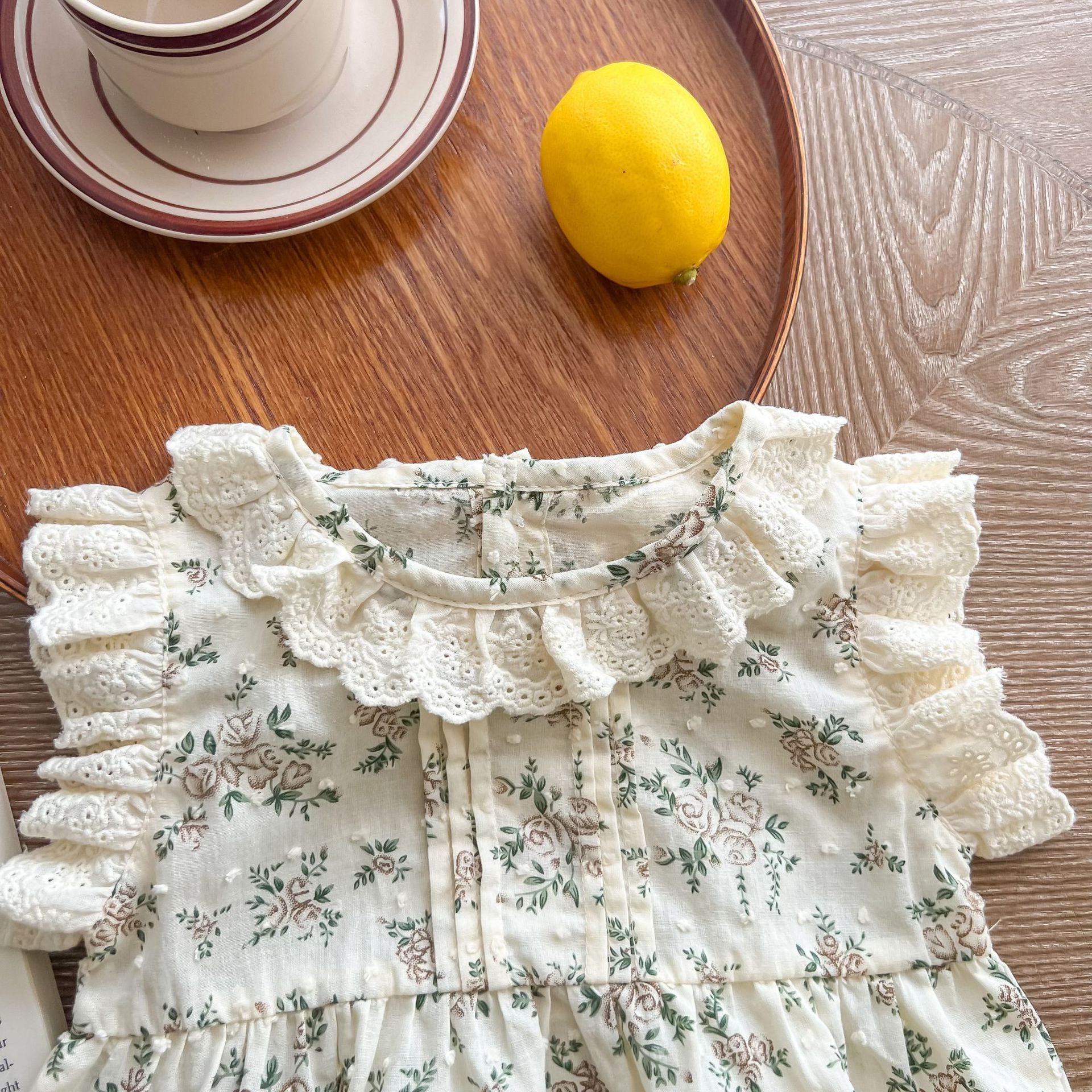 （Pre Order 2 Weeks）Girls Fall Floral Print Ruffle Romper