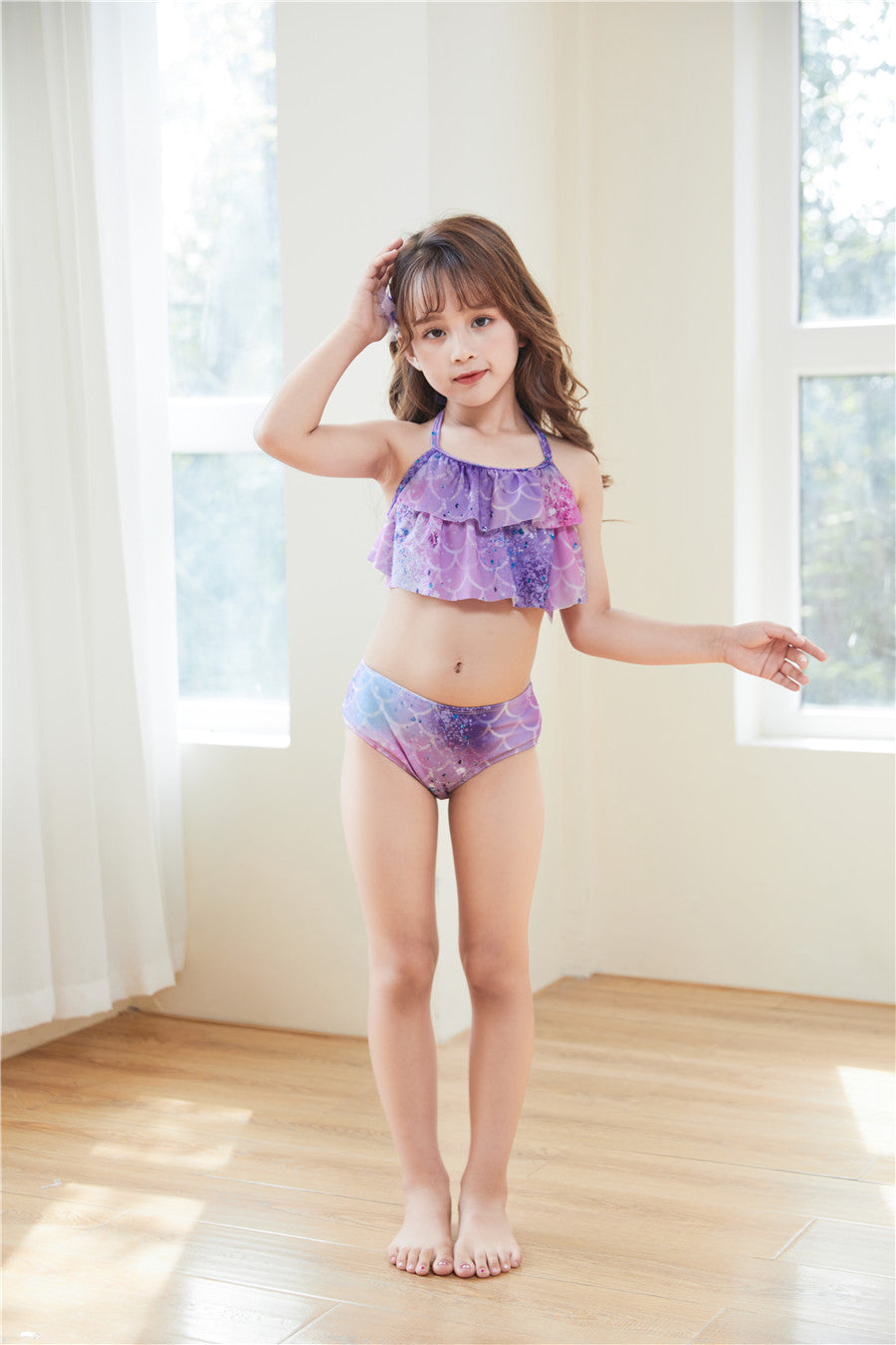 （In Production）Girls Summer Mermaid Swimming Suit Set-3 Pcs