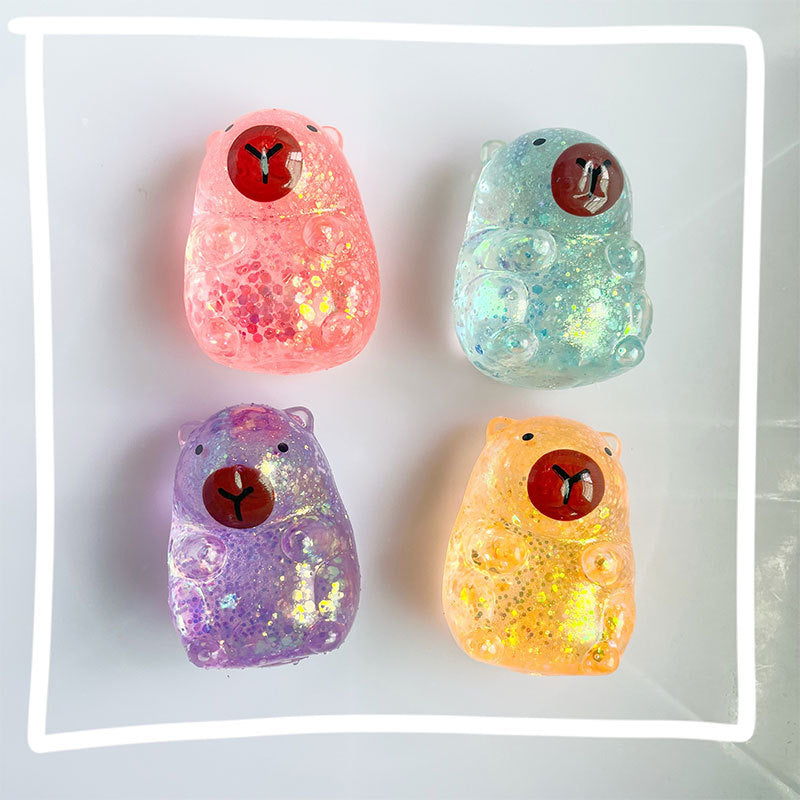 （Pre Order）Squishy Squeeze Capibara Toy-Sequin