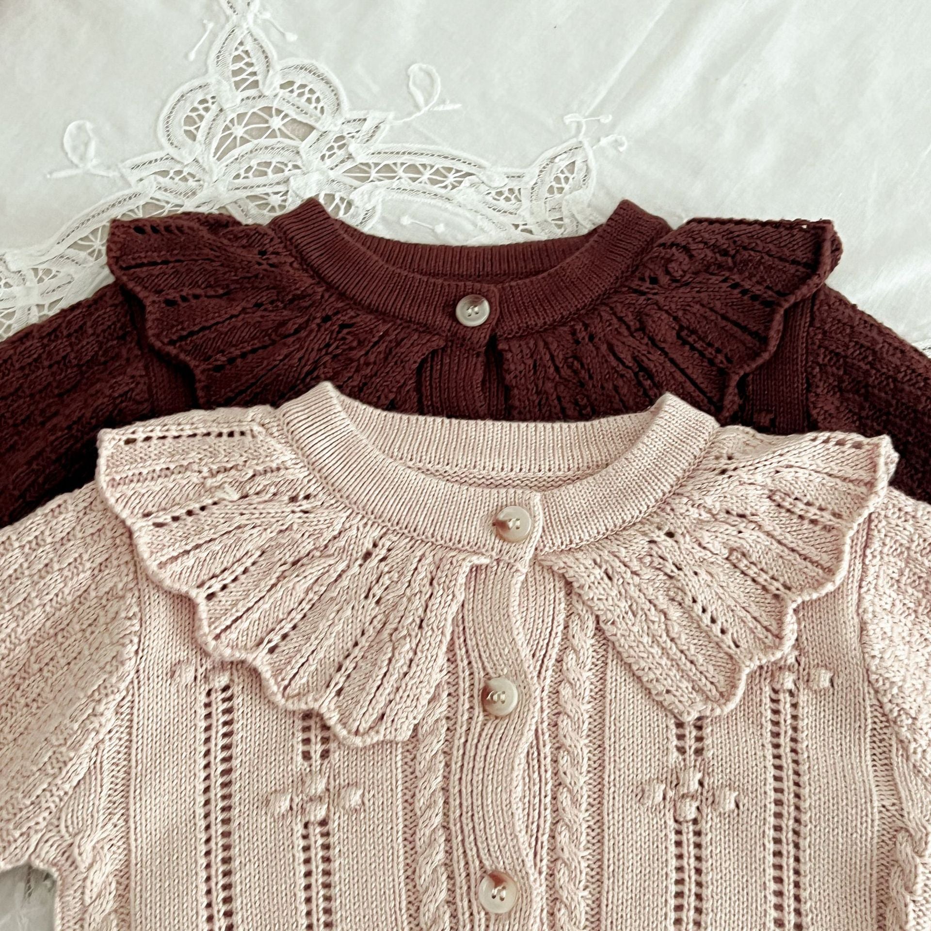 （Pre Order 2 Weeks）Girls Fall Ruffle Knitted Cardigan