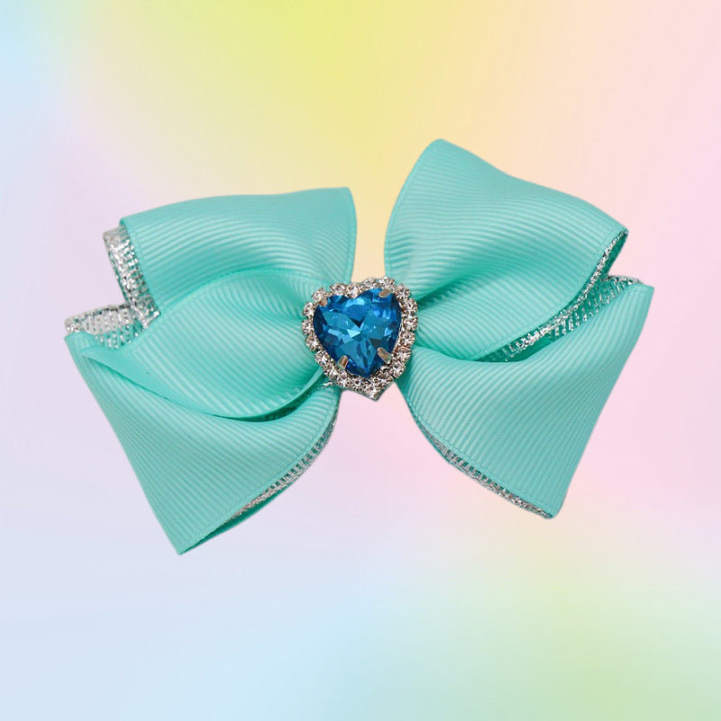 （Pre Order）Girls Spring&Summer Gemstone Bow Hair Clip