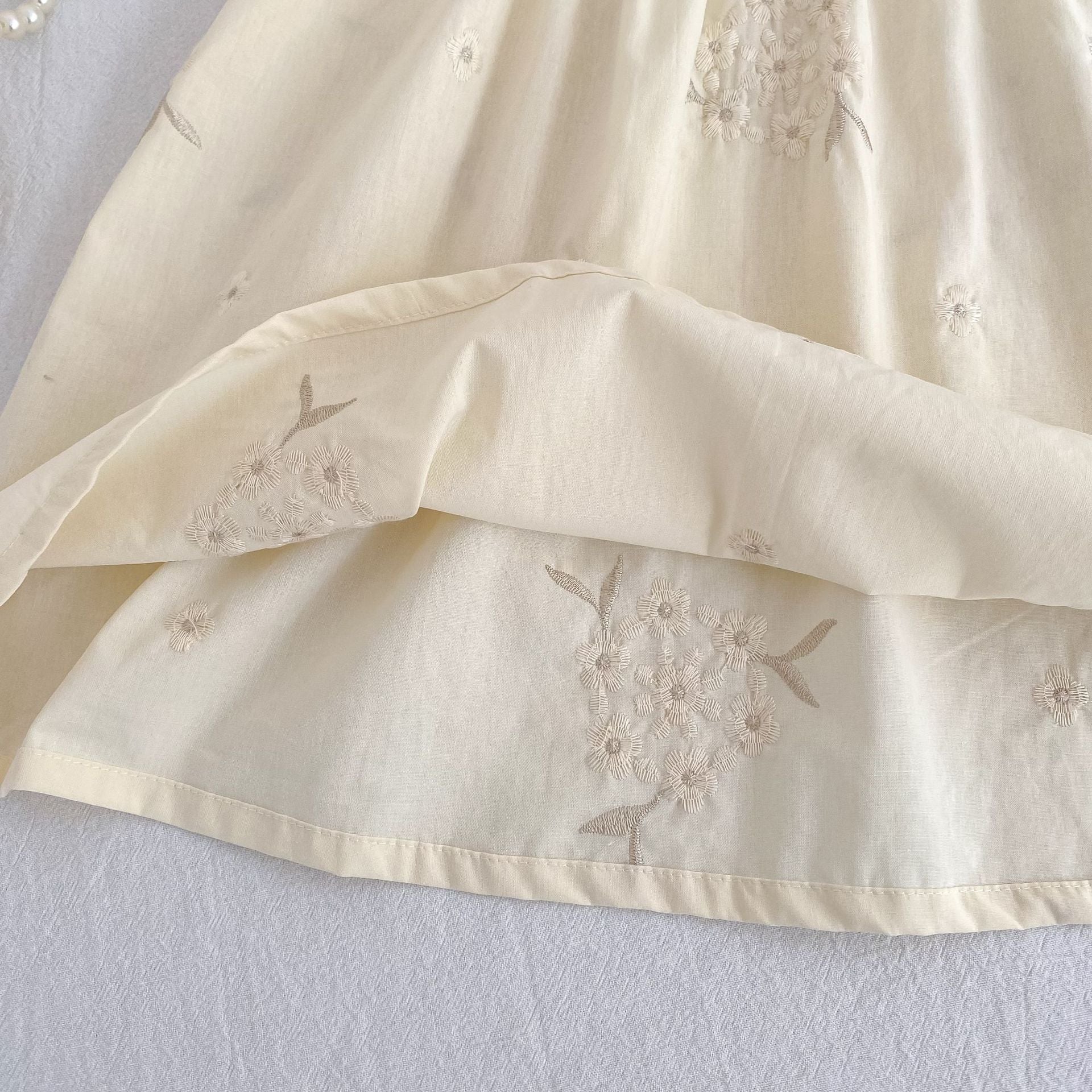 （Pre Order 2 Weeks）Sisters Floral Embroidery Baby Collar Dress&Romper