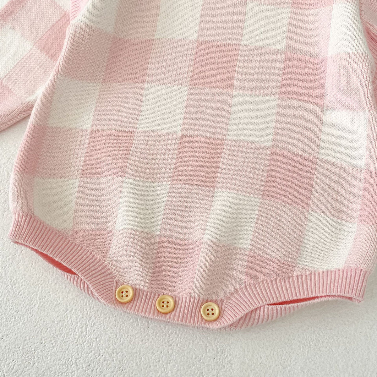 （Pre Order 2 Weeks）Toddler Girls Fall Knitted Plaid Sweater Romper