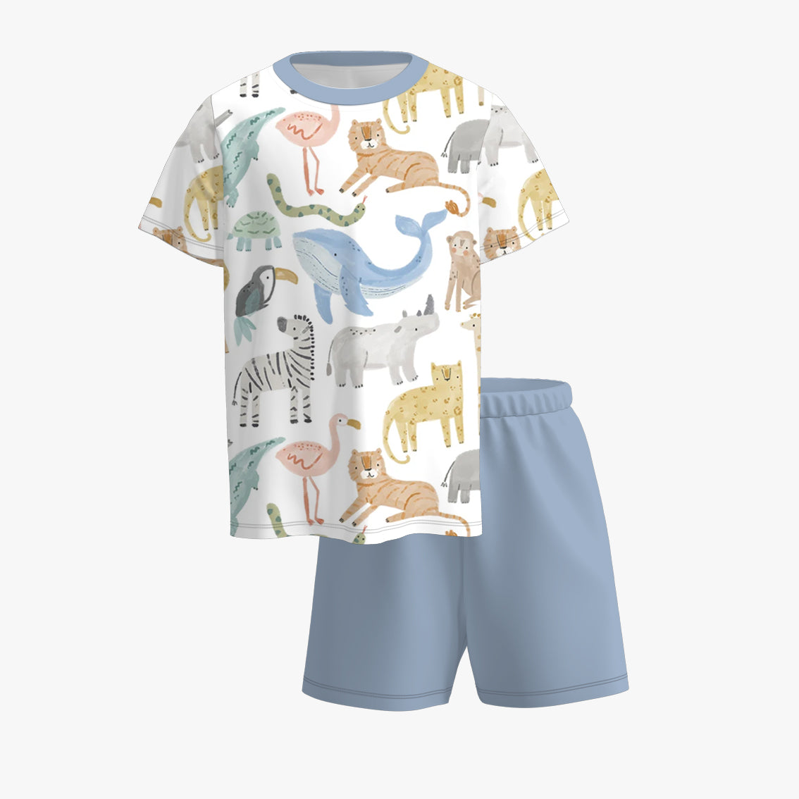 （Pre Order）Boys Spring and Summer Animal＆Truck Print Shorts Set