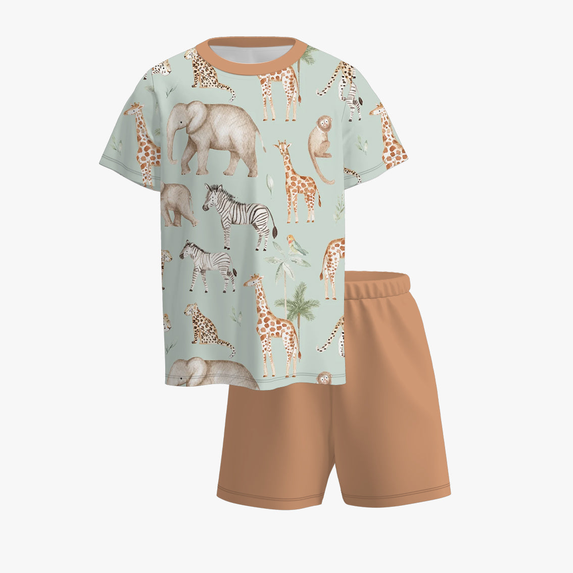 （Pre Order）Boys Spring and Summer Animal＆Truck Print Shorts Set