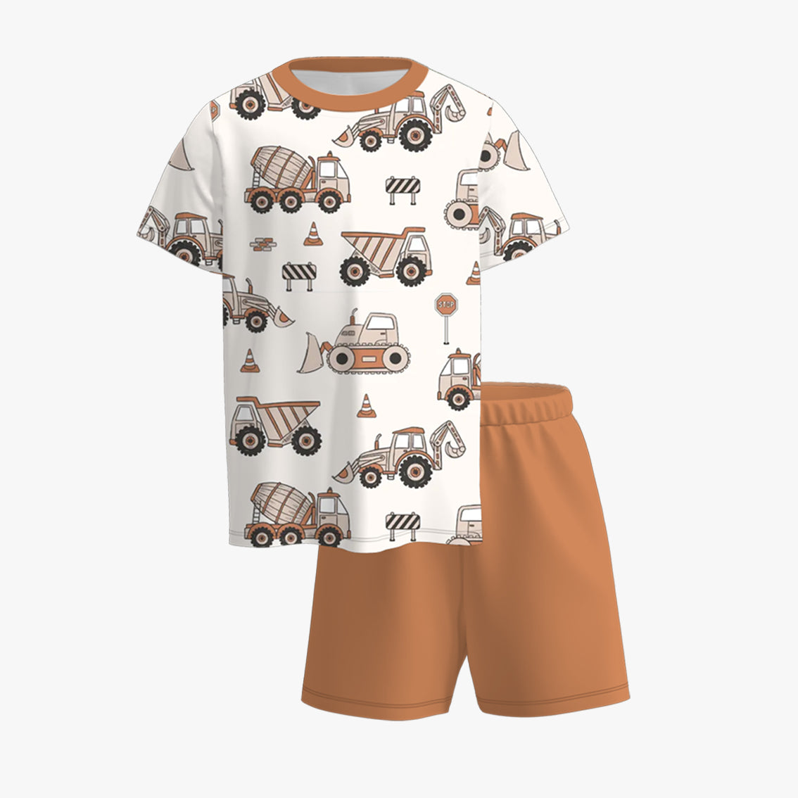 （Pre Order）Boys Spring and Summer Animal＆Truck Print Shorts Set