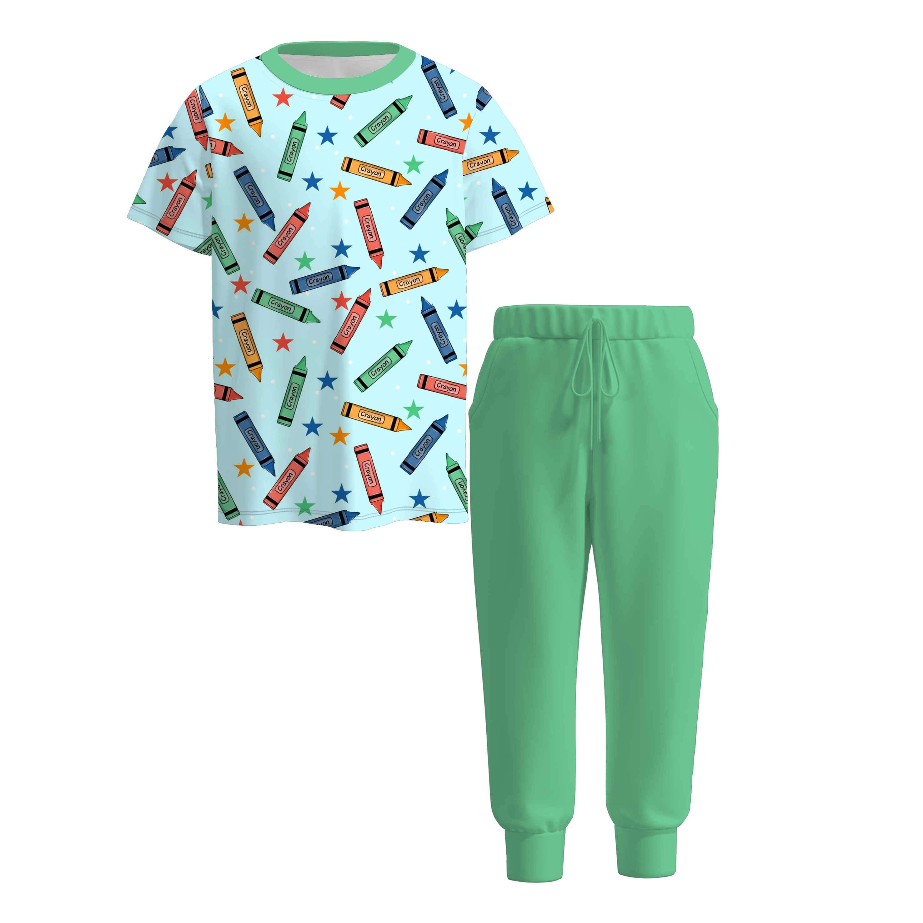 （Pre Order）Boys Summer Back To School Print Outfit Set