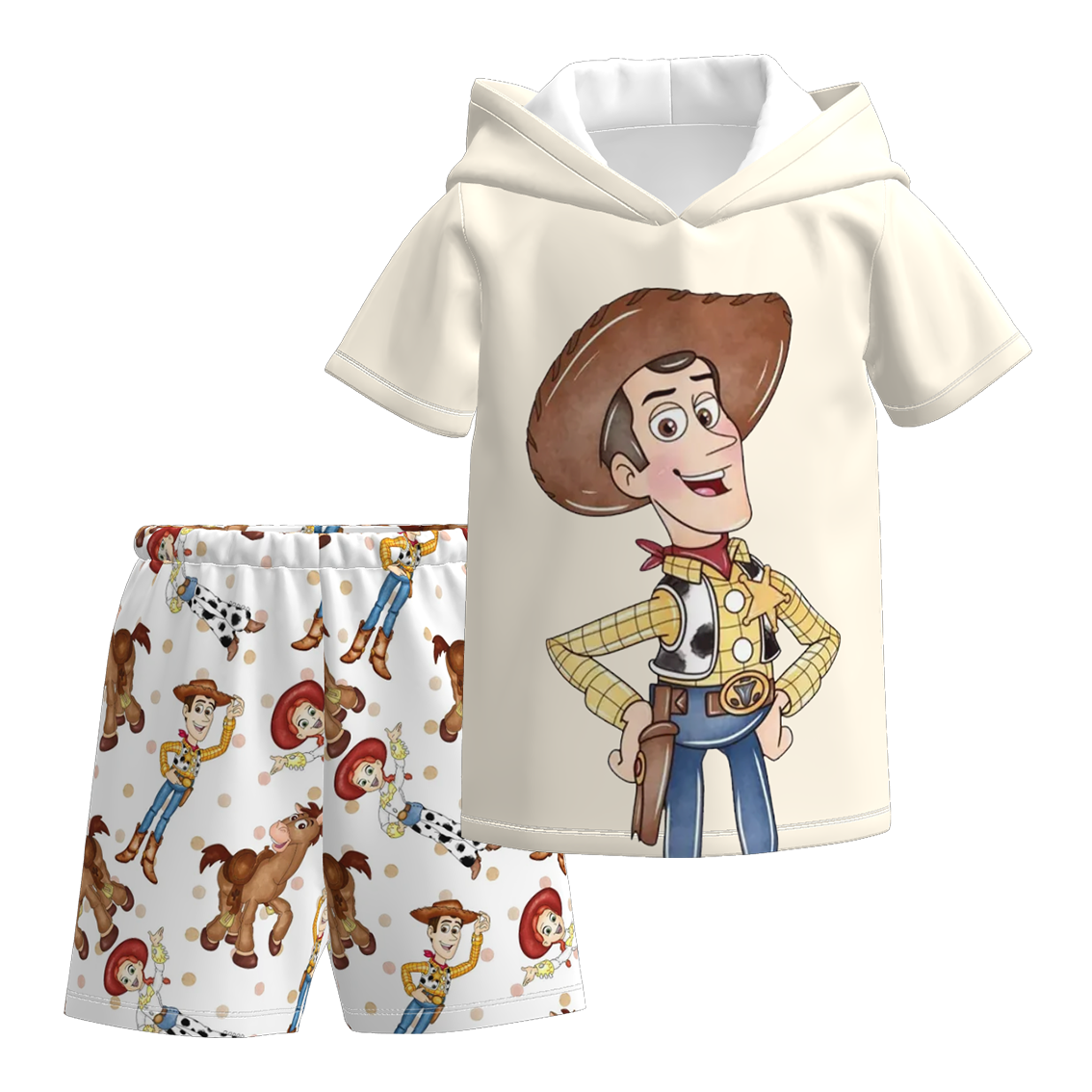 （Pre Order）Boys Spring and Summer Cartoon Print Hoodie Set