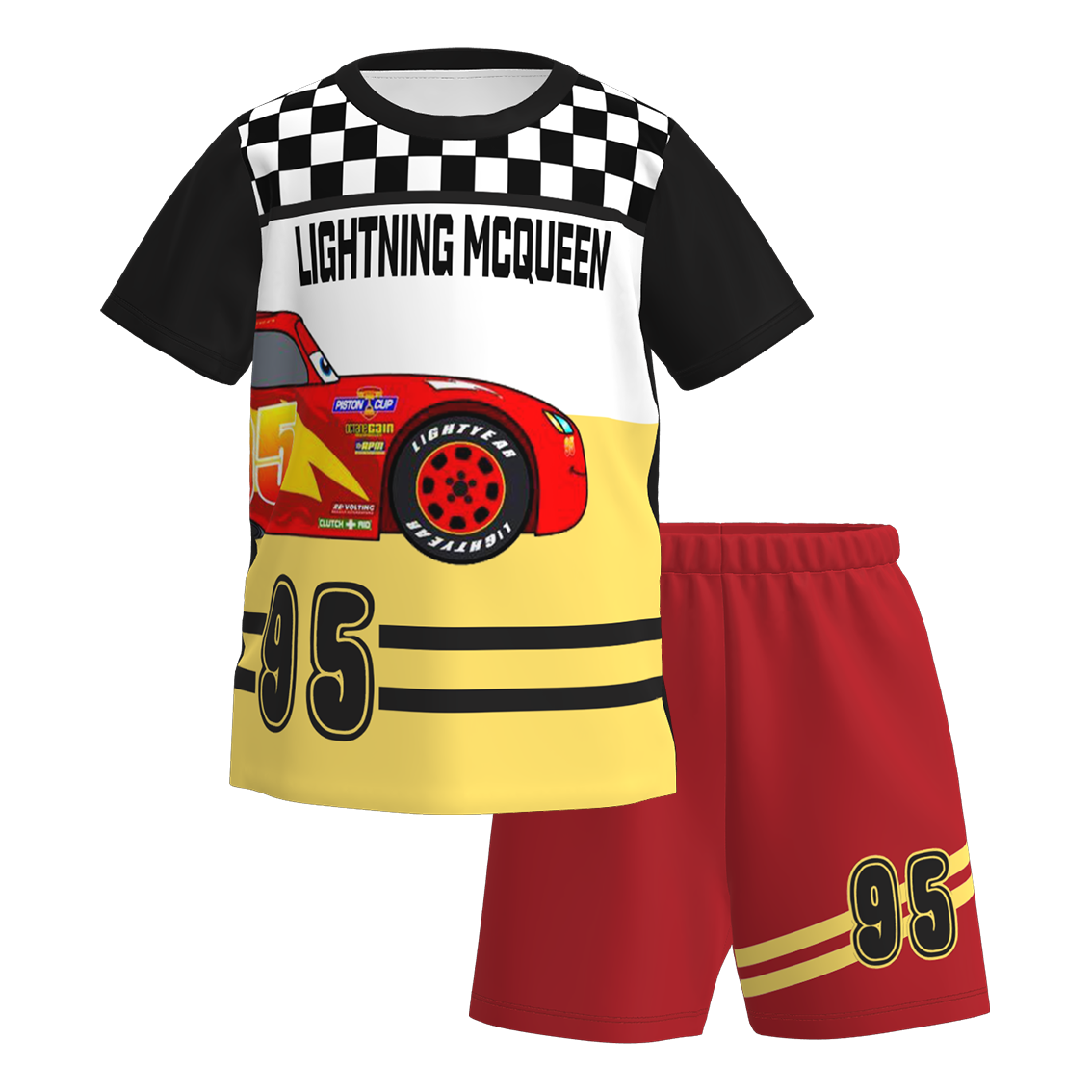 （Pre Order）Boys Spring and Summer Cartoon Print Shorts Set