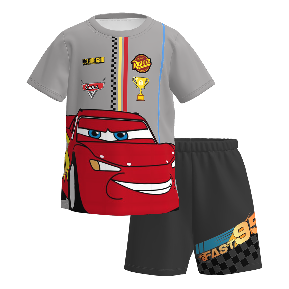 （Pre Order）Boys Spring and Summer Cartoon Print Shorts Set