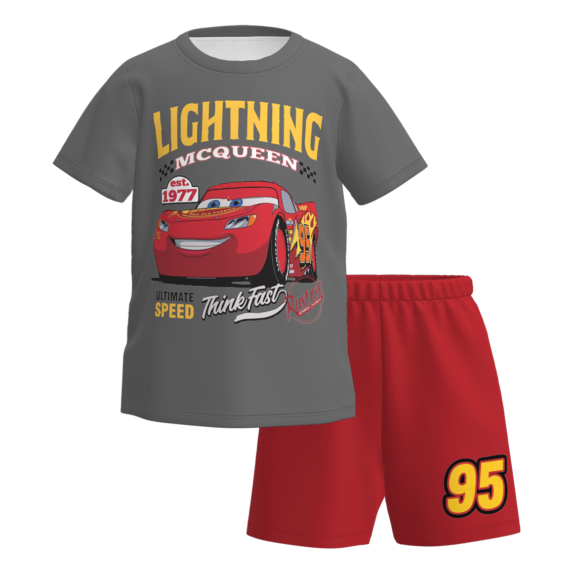 （Pre Order）Boys Spring and Summer Cartoon Print Shorts Set