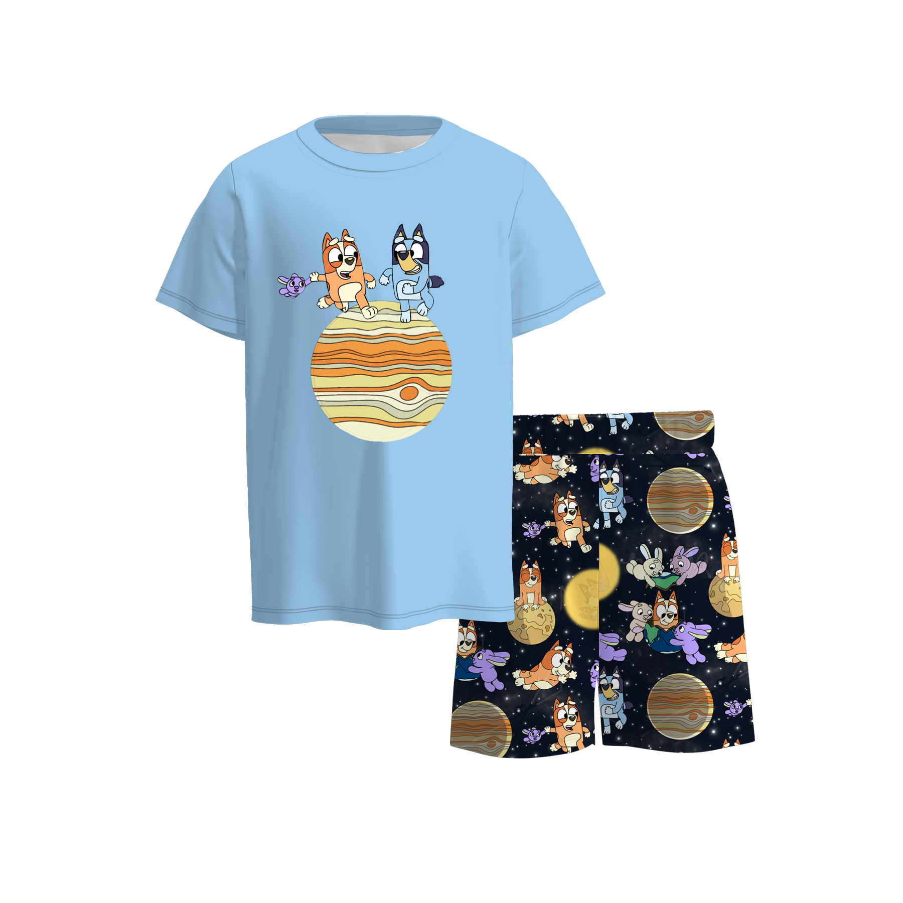 （Pre Order）Sibling Spring and Summer Cartoon Print Dress,Romper and Set