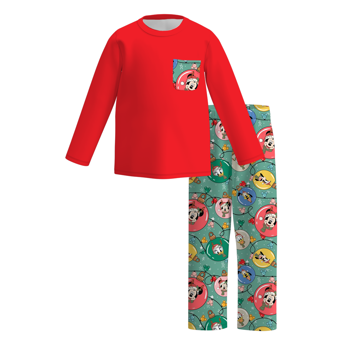 （Pre Order）Family Christmas Cartoon Print Dress,Set,Pajamas＆Romper