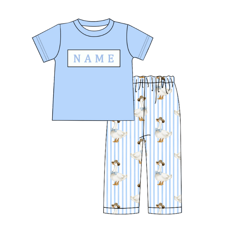 （Pre Order）Sibling Goose Embroidery Smocked Dress,Romper＆Shorts Set