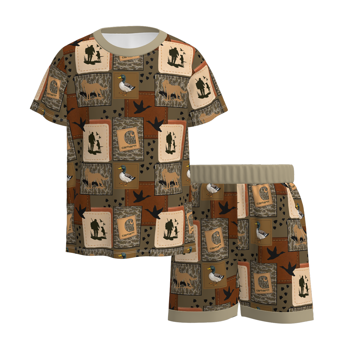 （Pre Order）Boys Fall Print Shorts Set