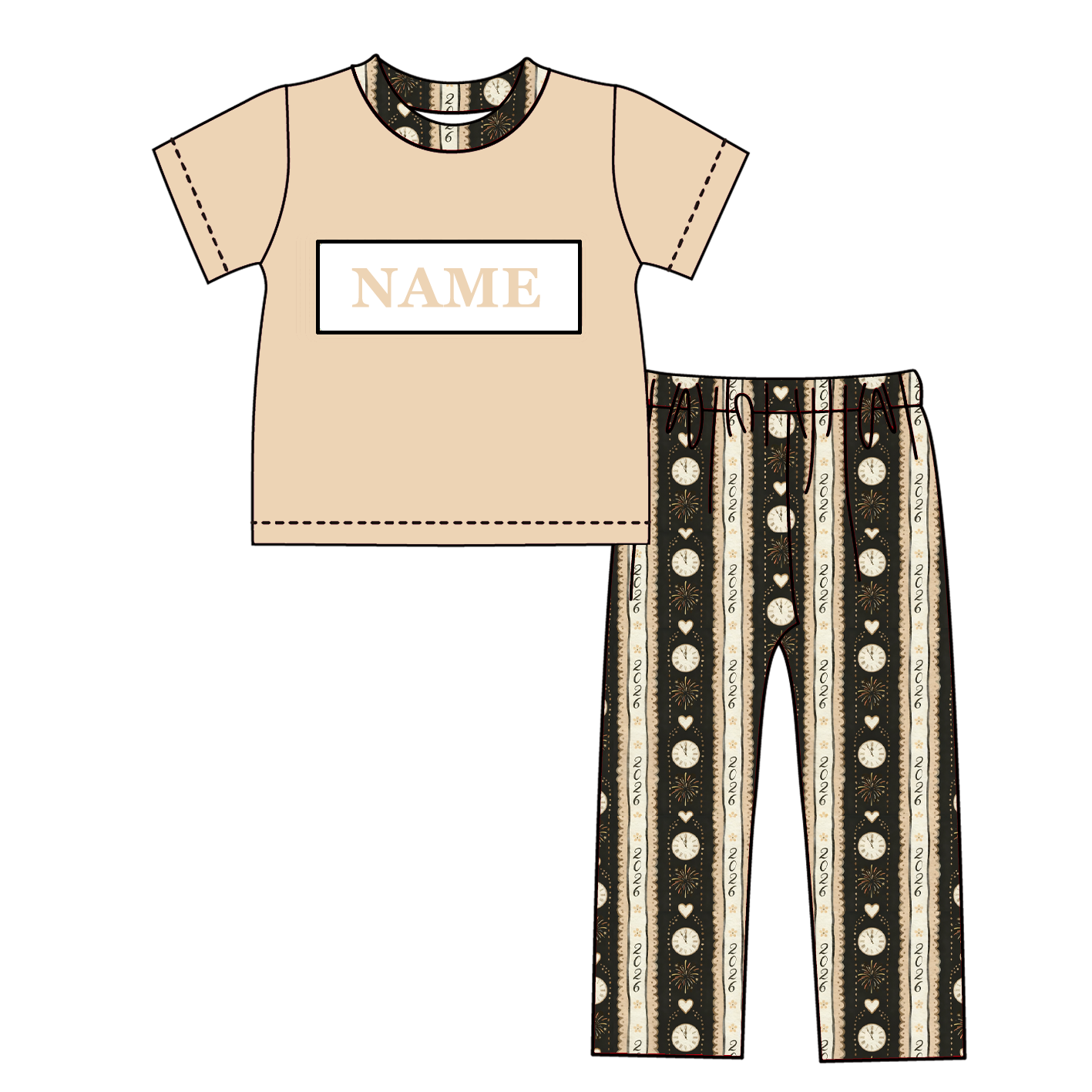 （Pre Order）Family New Year Bow Embroidery Smocked Dress,Set&Romper