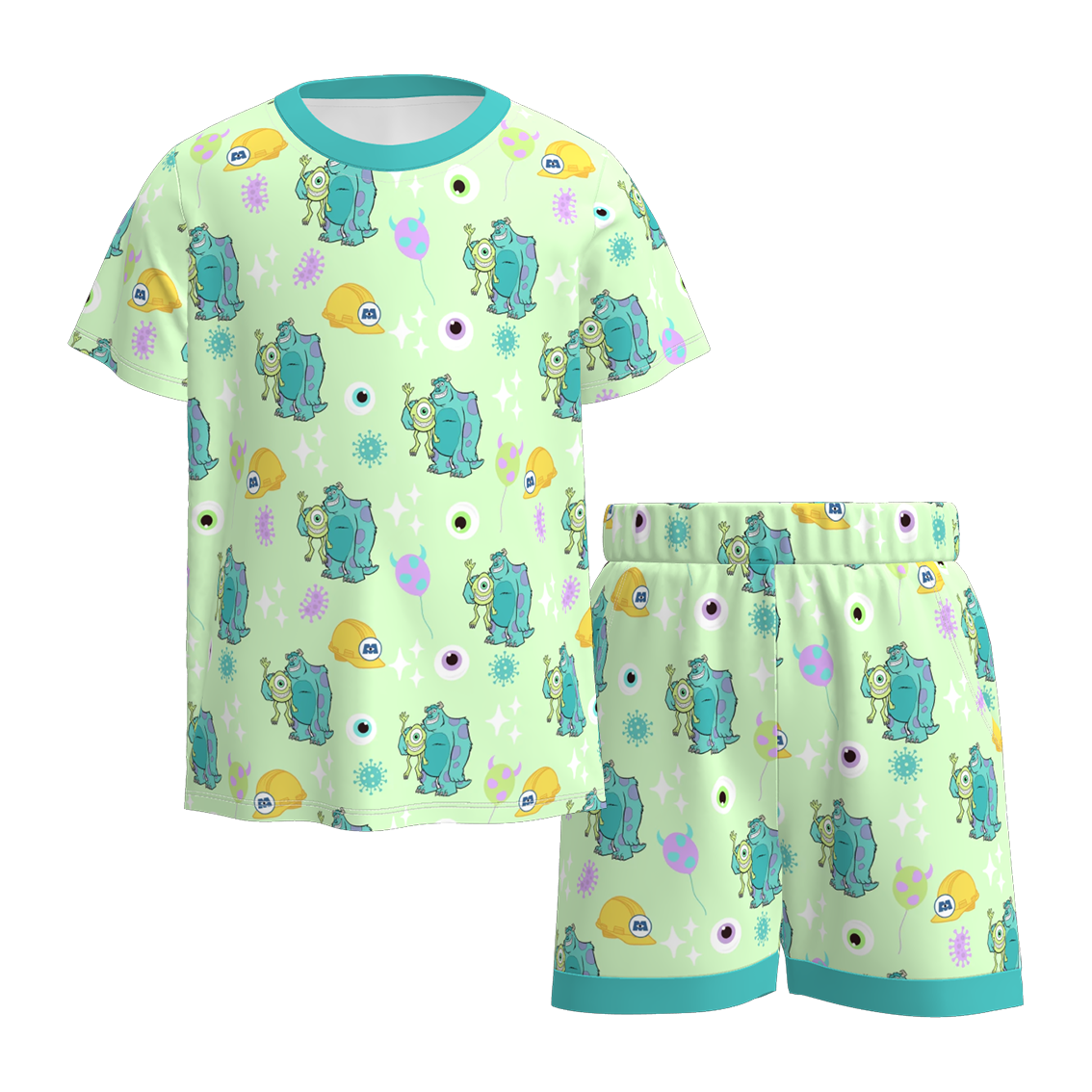 （Pre Order）Boys Spring and Summer Cartoon Print Shorts Set