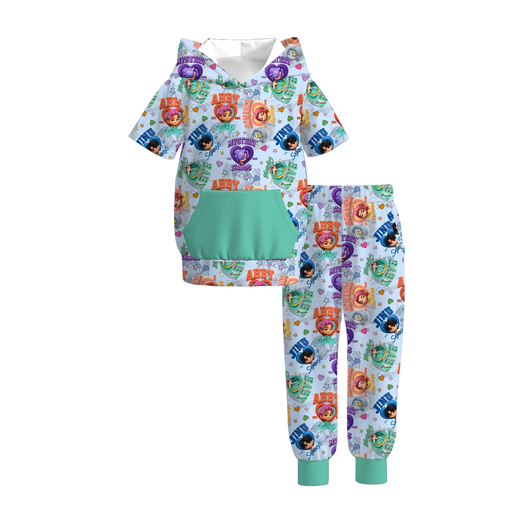 （Pre Order）Boys Spring&Summer Movie Character Print Hoodie Set