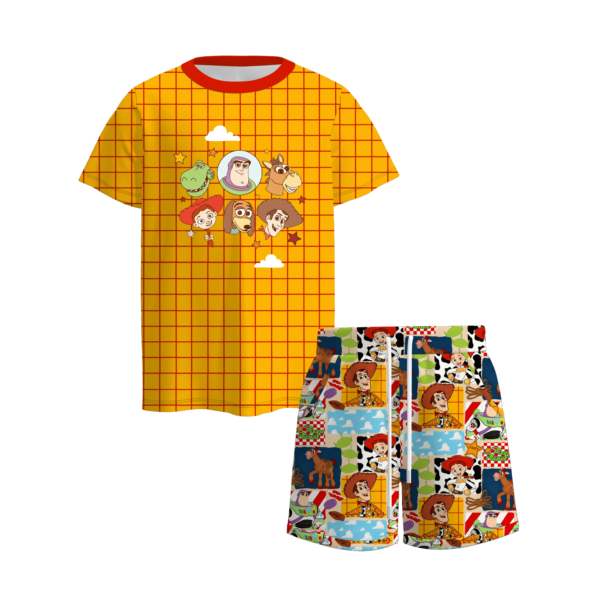 （Pre Order）Boys Spring&Summer Cartoon Print Shorts Set