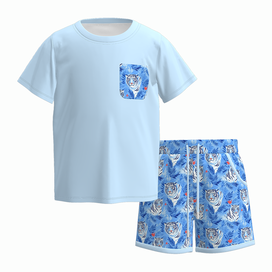 （Pre Order）Boys Spring&Summer Cartoon Print Shorts Set