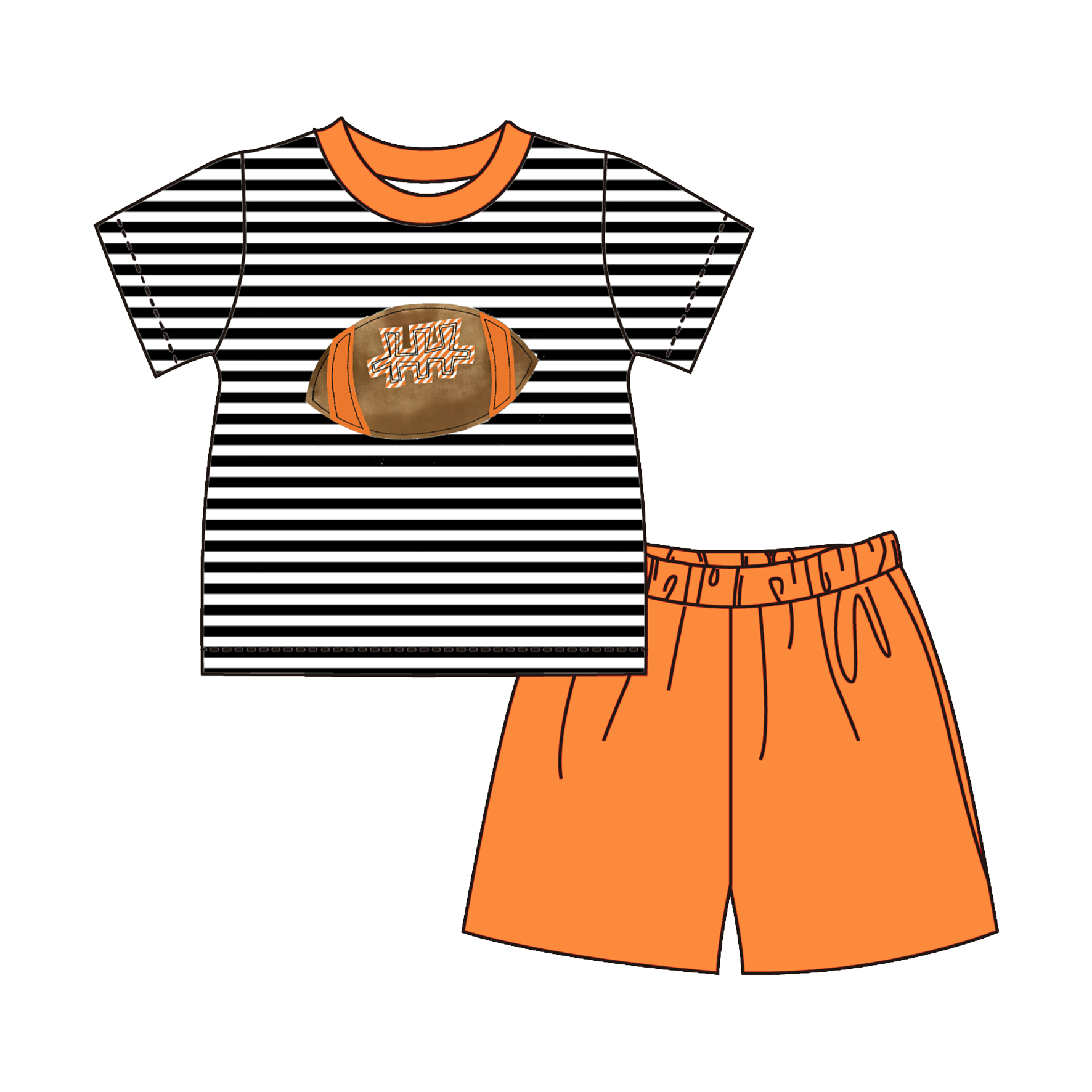 （Pre Order）Siblings Spring&Summer Football Applique Dress,Set&Romper