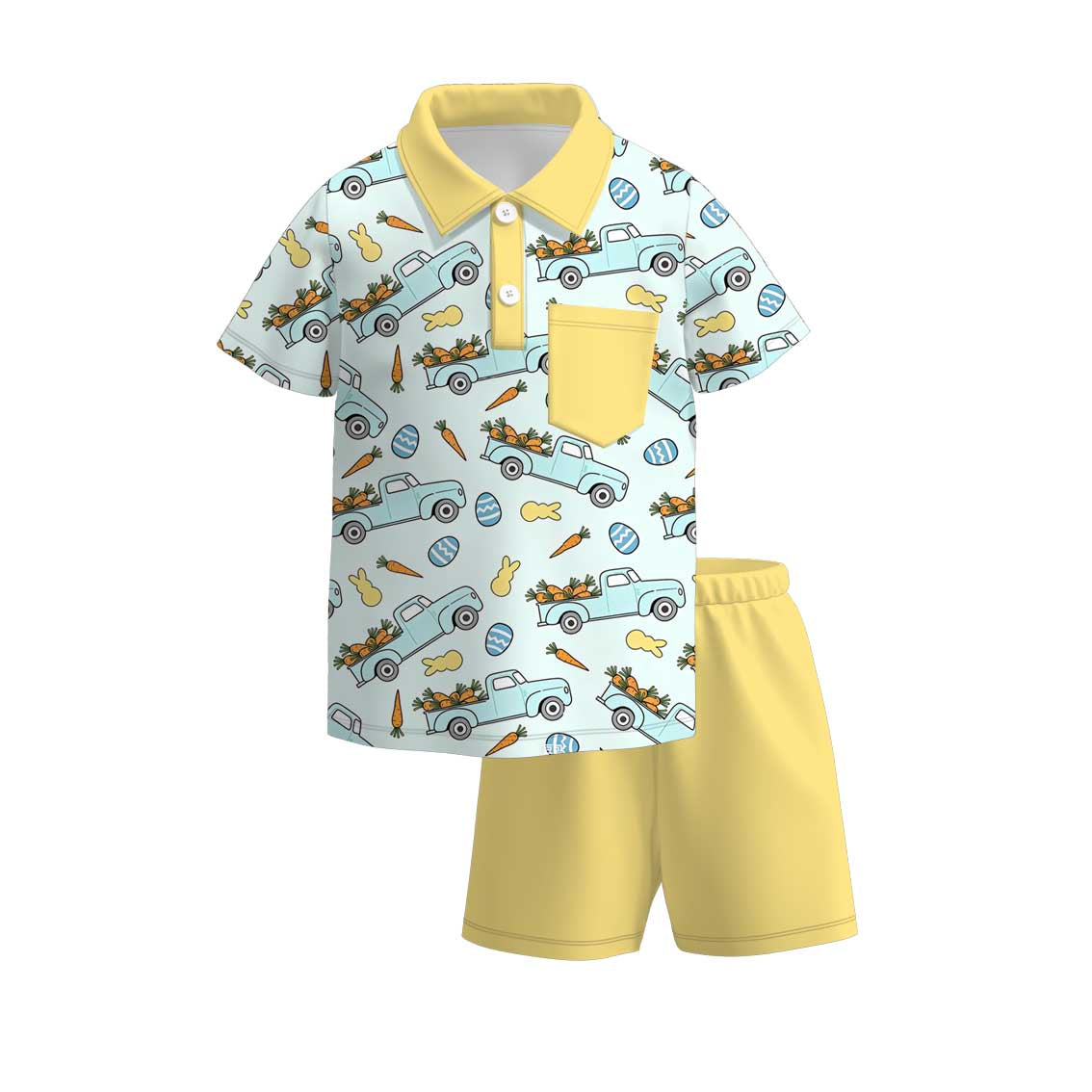 （Pre Order）Boys Easter Cartoon Print Shorts Set