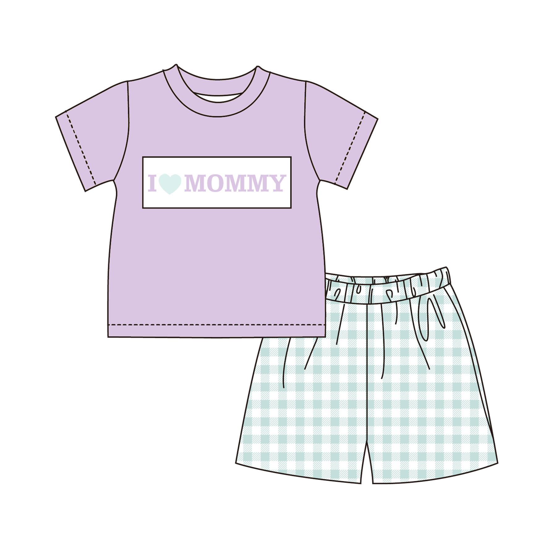 （Pre Order）Siblings I♥MOMMY Embroidery Smocked Dress,Bloomer Set&Romper
