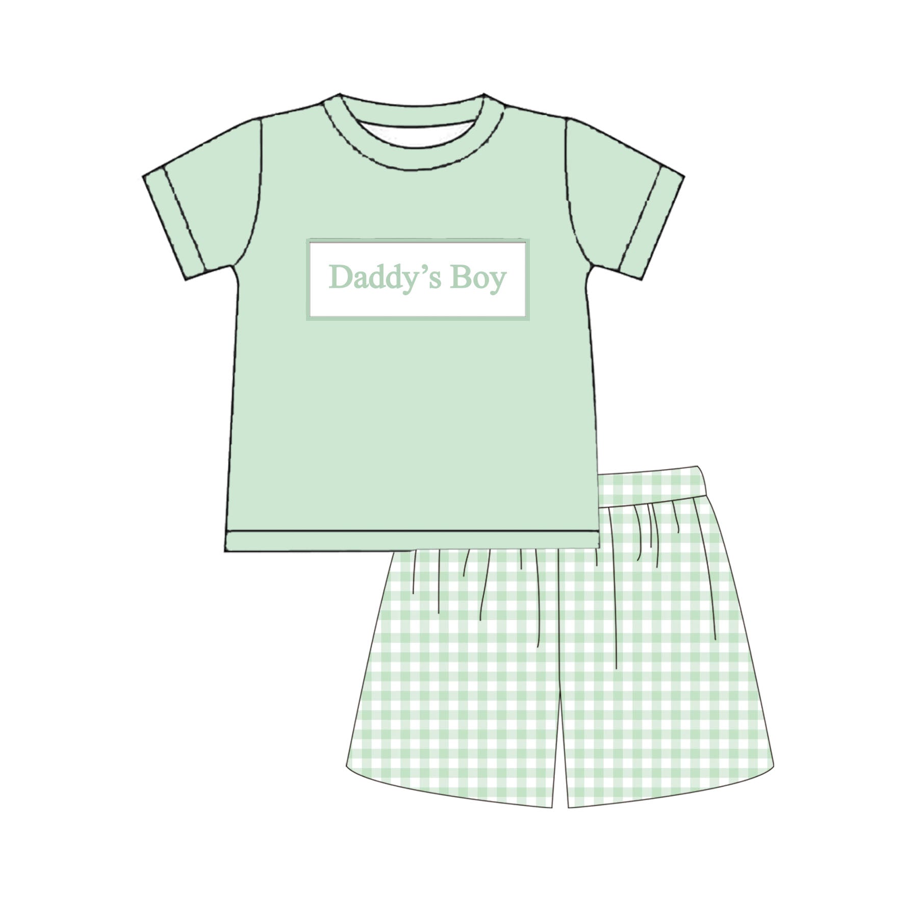 （Pre Order）Siblings DADDY'S GIRL&BOY Embroidery Smocked Dress,Set&Romper