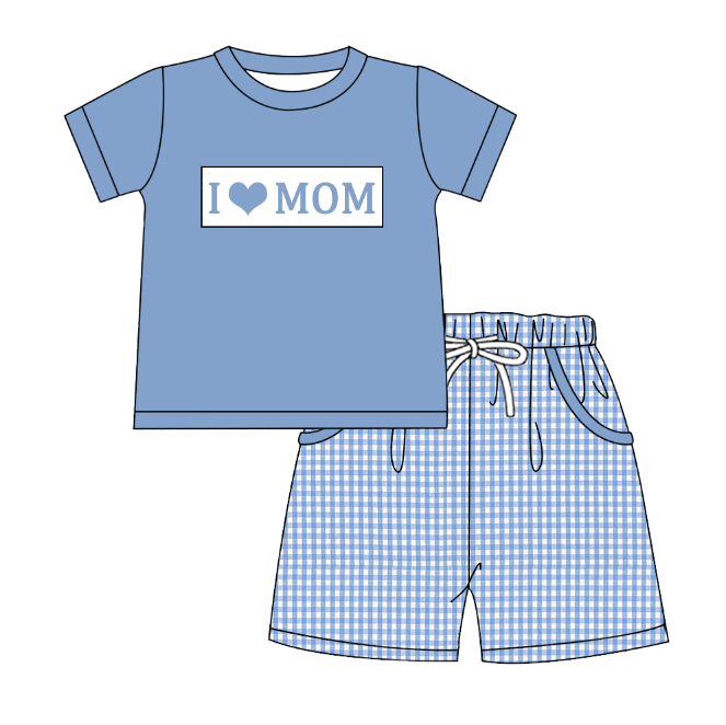 （Pre Order）Siblings I♥MOM Embroidery Smocked Dress,Set&Romper