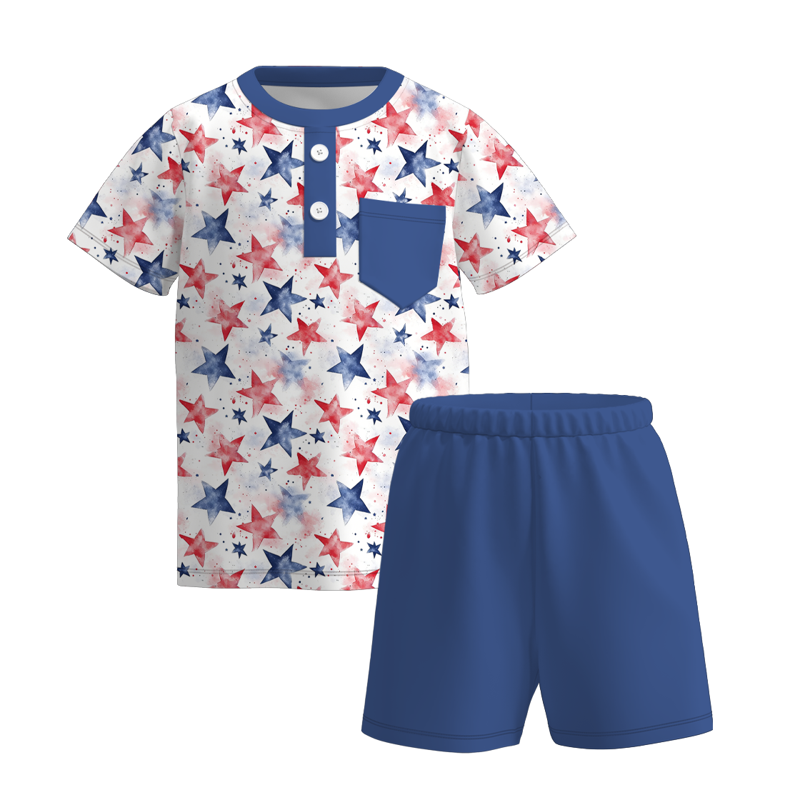 （Pre Order）Family Patriotic Star Print Dress,Set&Top