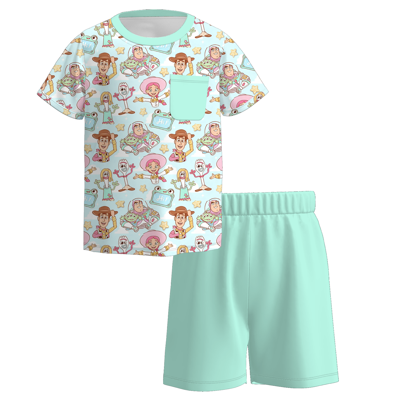 （Pre Order+Prepack Zone）Boys Cartoon Print Shorts Set（Mix Size）