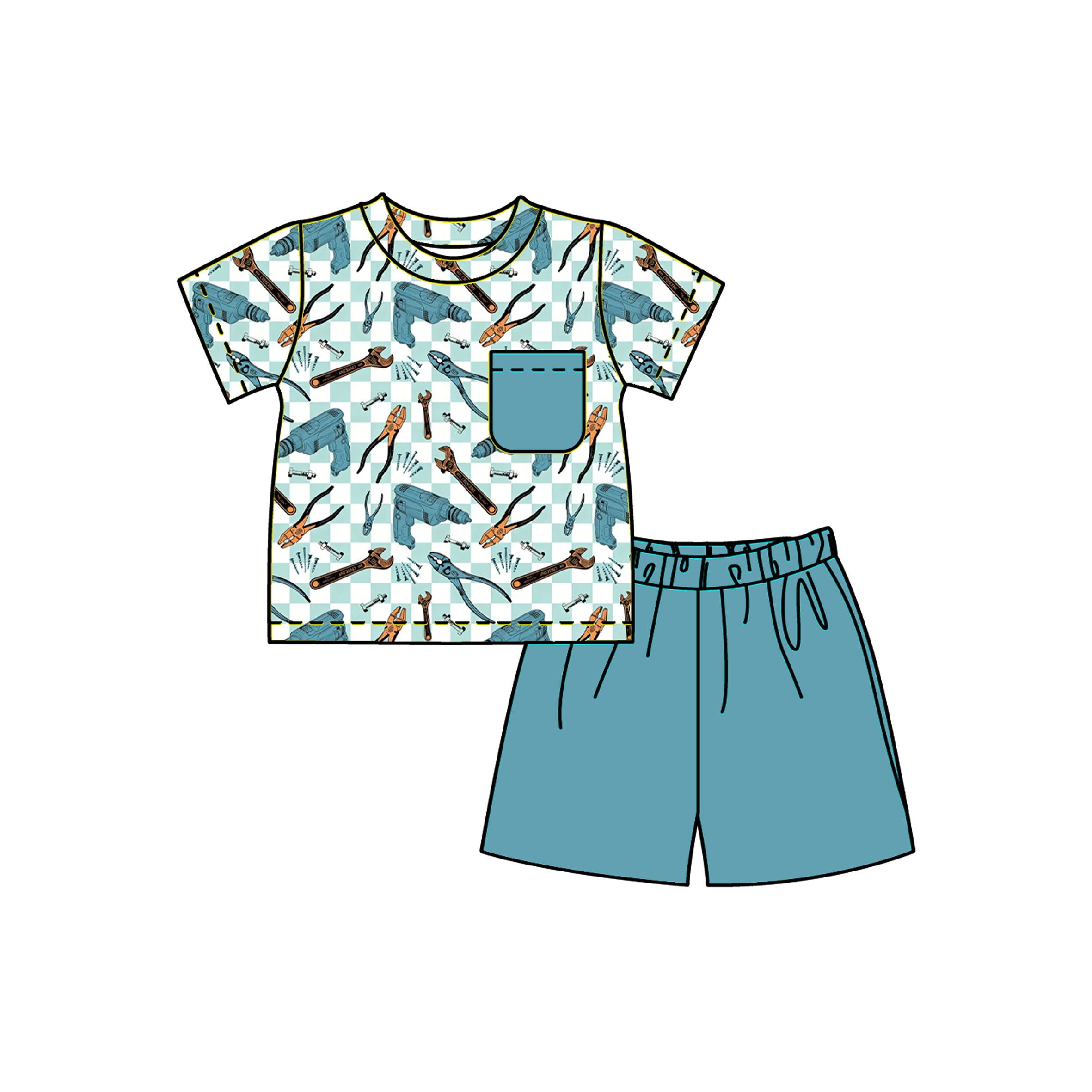 （Pre Order+Prepack Zone）Boys Cartoon Print Shorts Set（Mix Size）