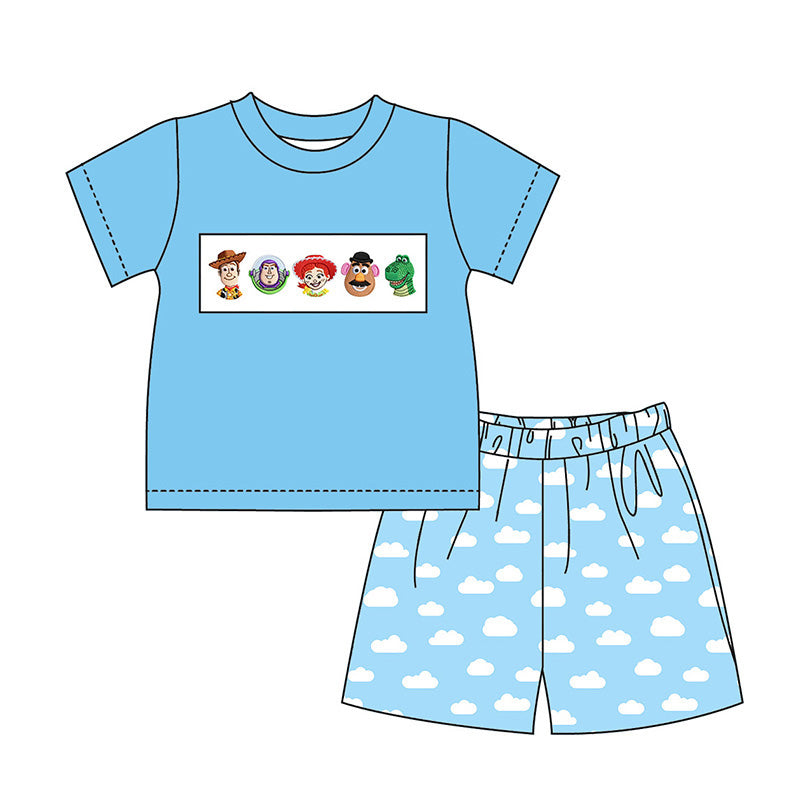 （Pre Order）Siblings Spring&Summer Cartoon Toy Embroidery Smocked Dress,Set&Romper