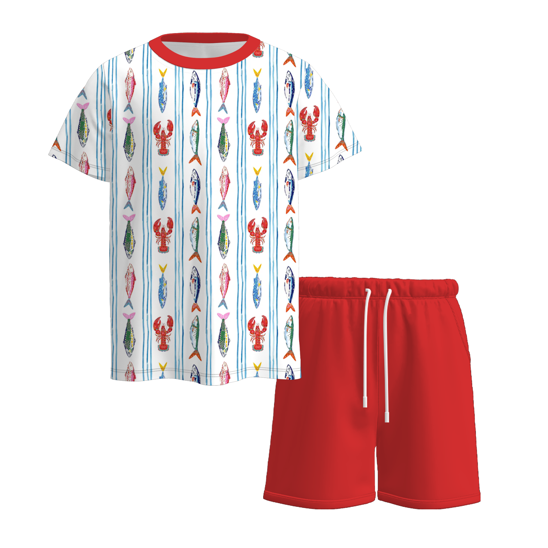 （Pre Order+Prepack Zone）Siblings Spring&Summer Seafood Print Dress,Set&Romper