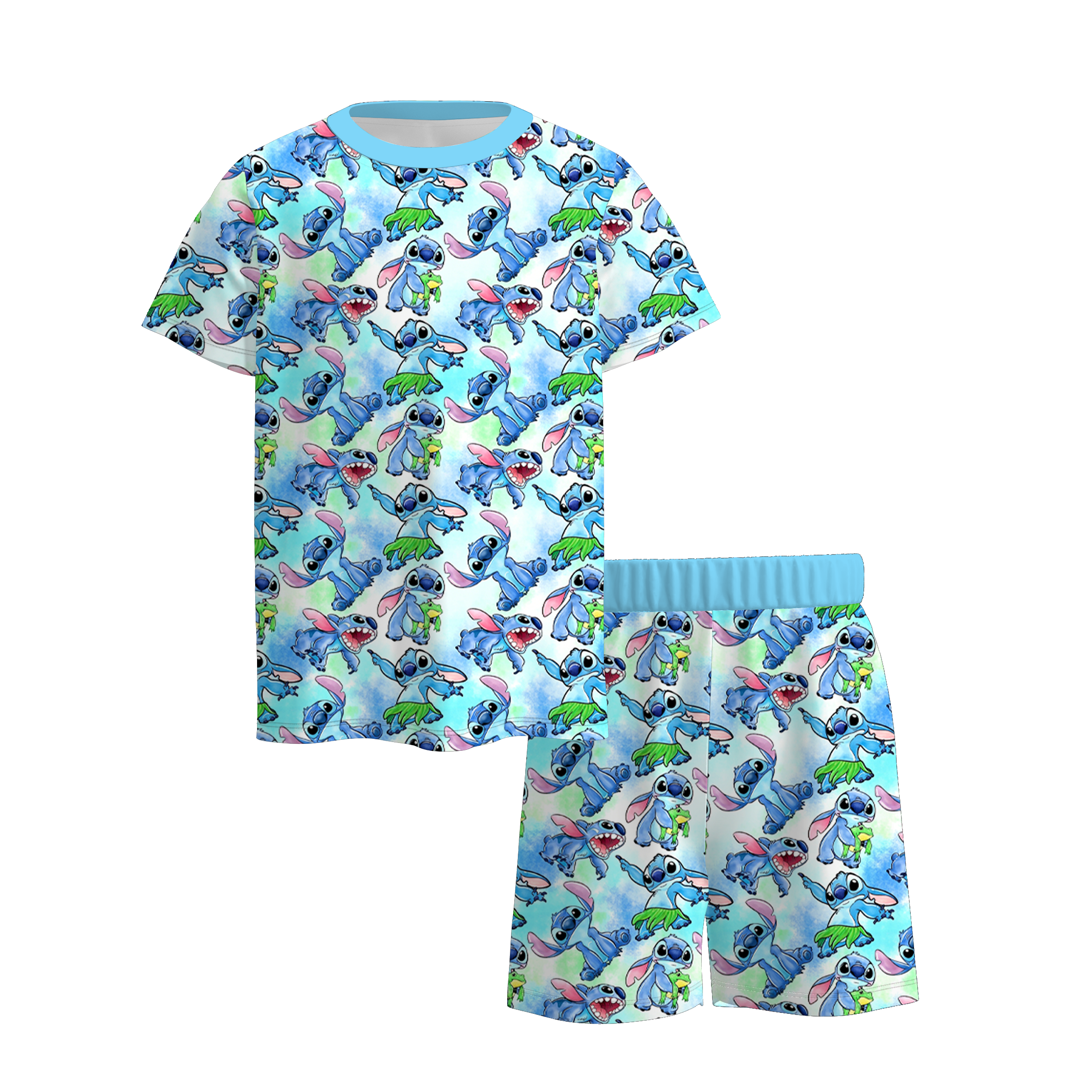 （Pre Order+Prepack Zone）Siblings Cartoon Print Dress&Shorts Set（Mix Size）