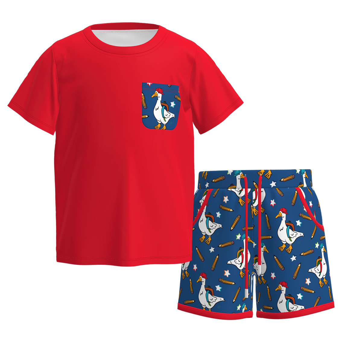 （Pre Order+Prepack Zone）Boys Summer Back To School Print Shorts Set（Mix Size）