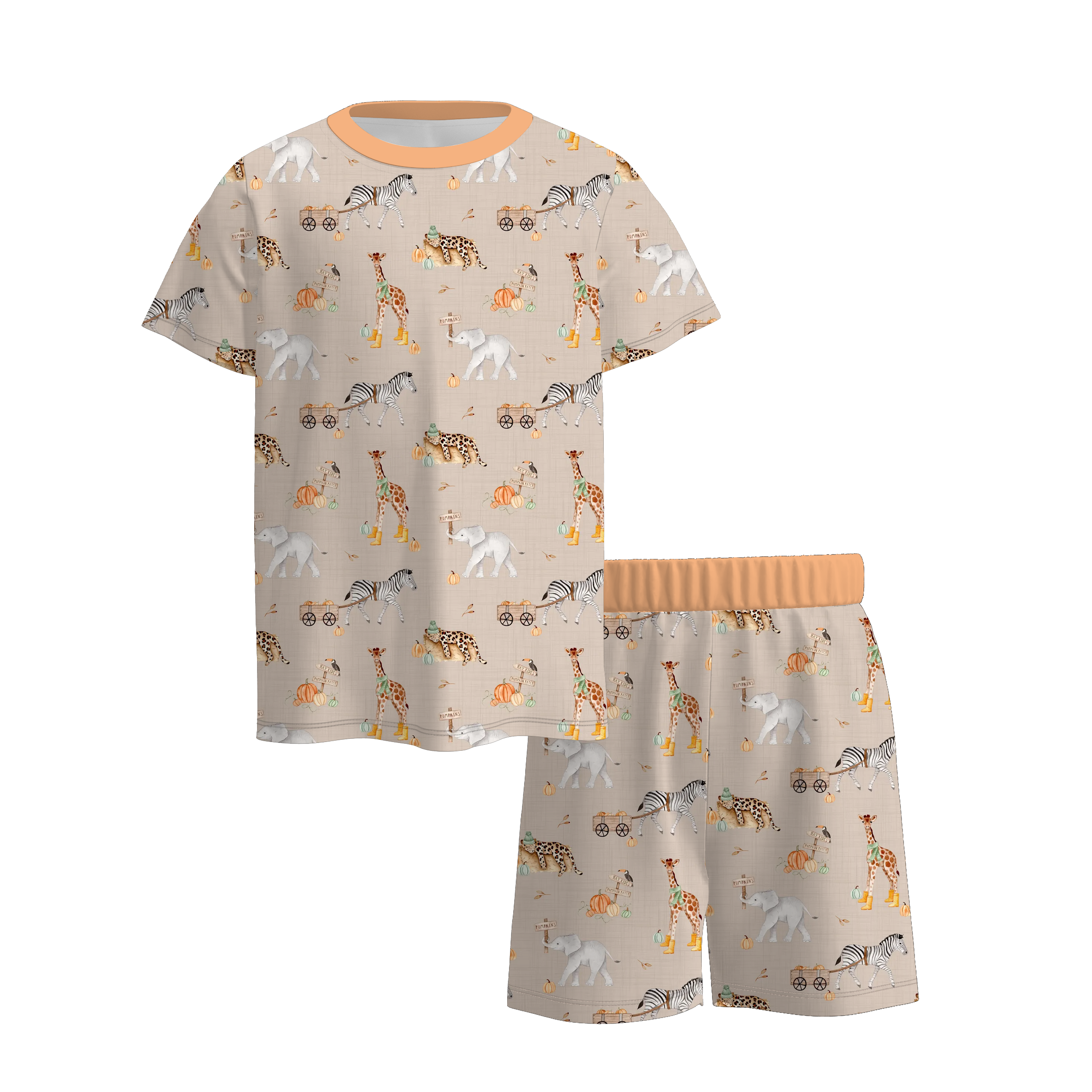 （Pre Order+Prepack Zone）Brothers Halloween Pumpkin Print Set&Romper