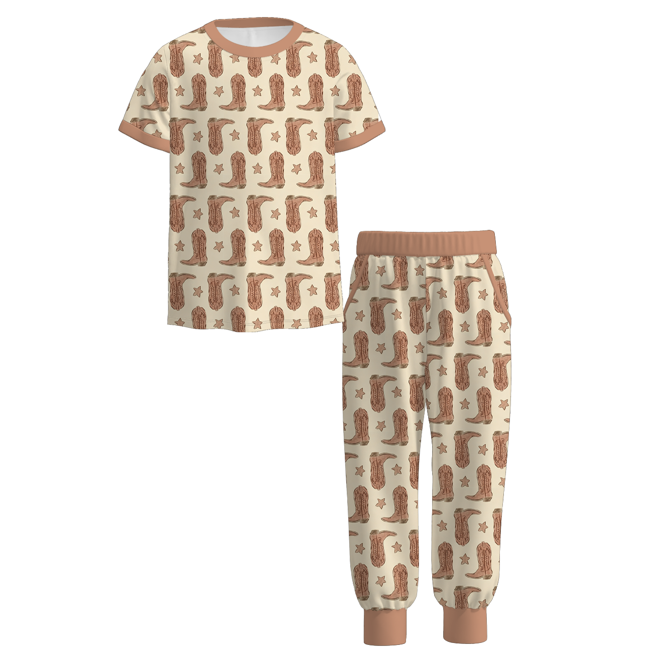 （Pre Order+Prepack Zone）Siblings Fall Boots Print Dress,Set&Romper