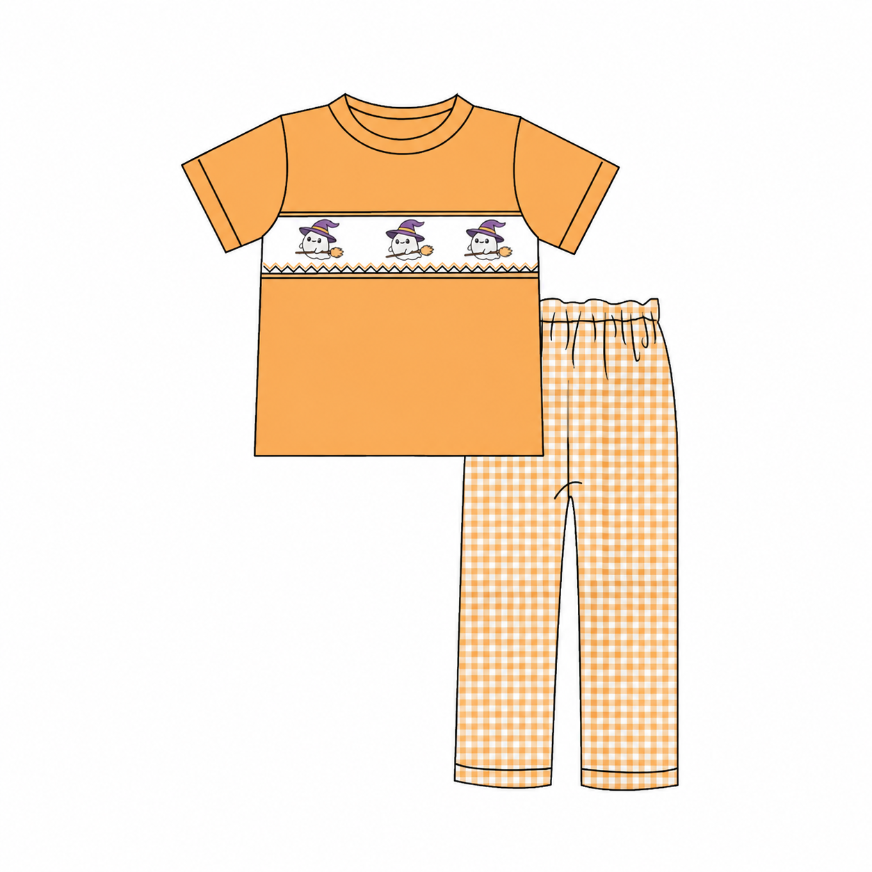 （Weekly Pre-Order）Girls Halloween Ghost Embroidery Smocked Dress&Romper（Ends Wednesday）